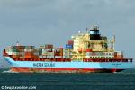 ID 1486 NEXO MAERSK (2001/27300grt/IMO 9220885) outbound from Auckland, New Zealand.